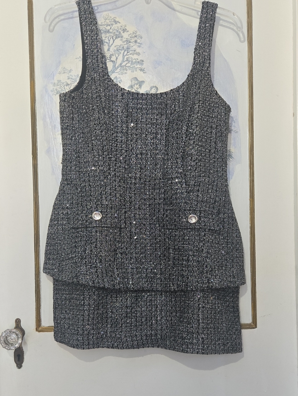 Amanda Uprichard Silver Boucle Dress